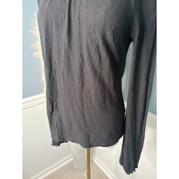 Madewell Black Mock Neck Top Small Long Sleeve - Picture 5 of 8